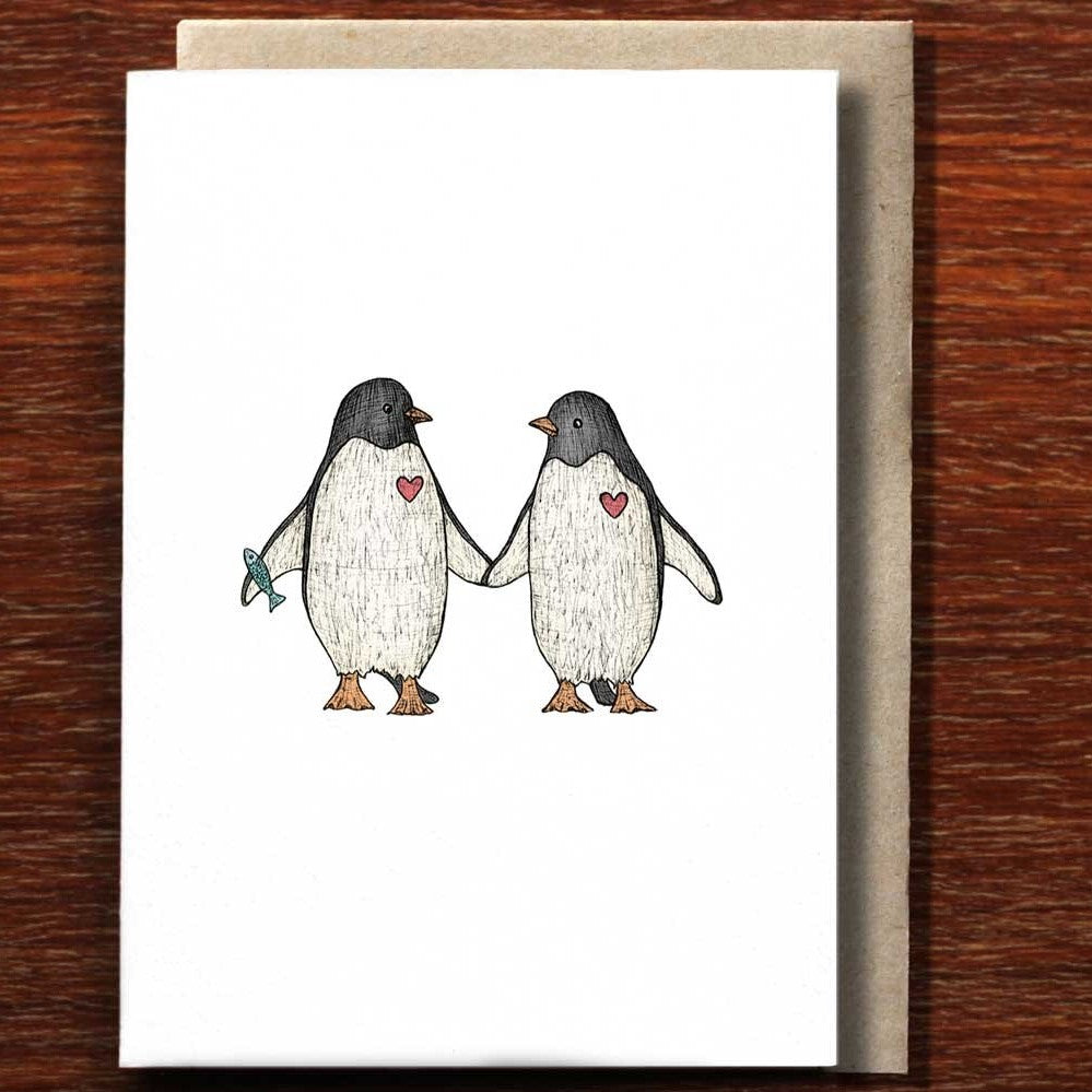 The Nonsense Maker Penguin Love - Greeting Card