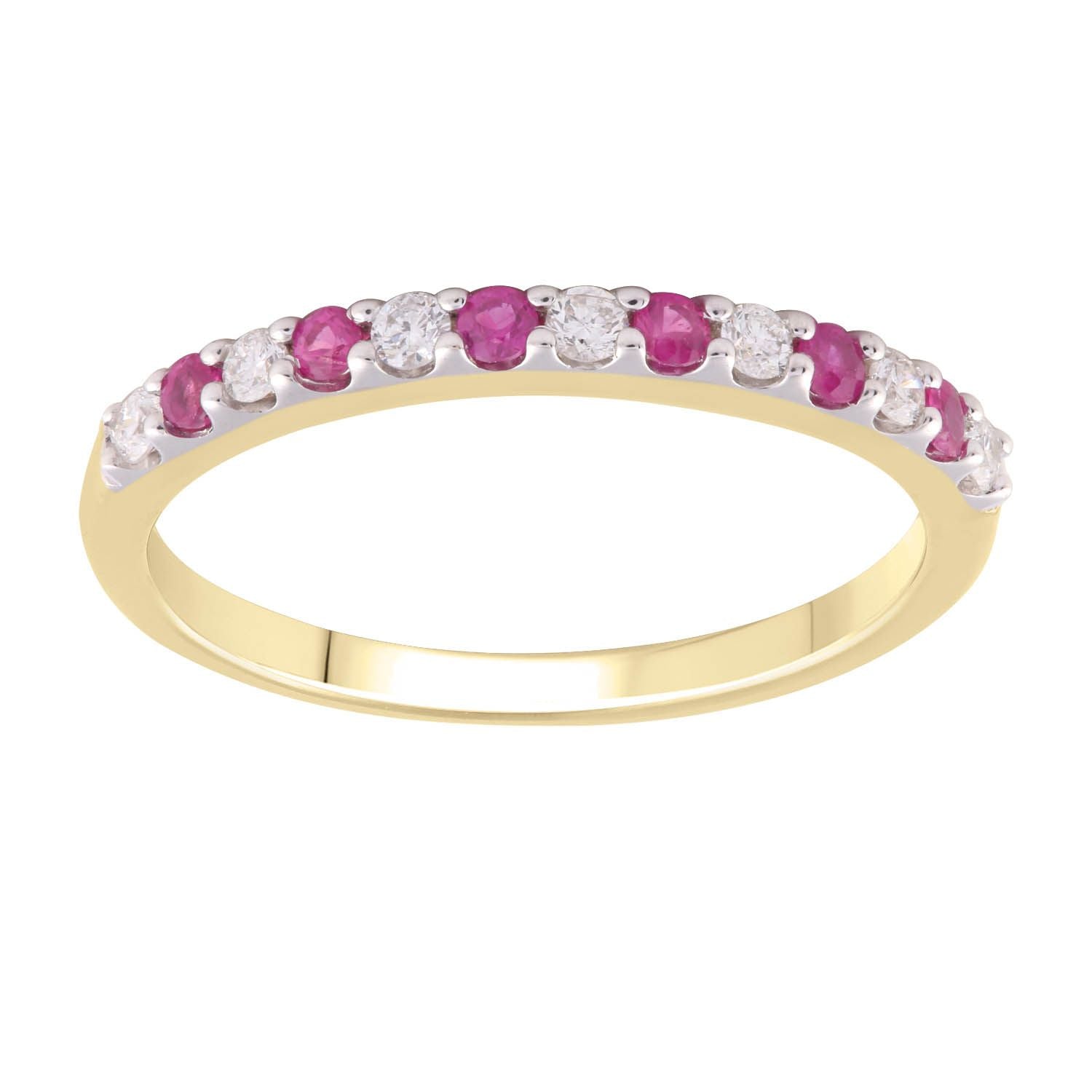 Yellow Gold 0.15ct Diamond and Ruby Ring