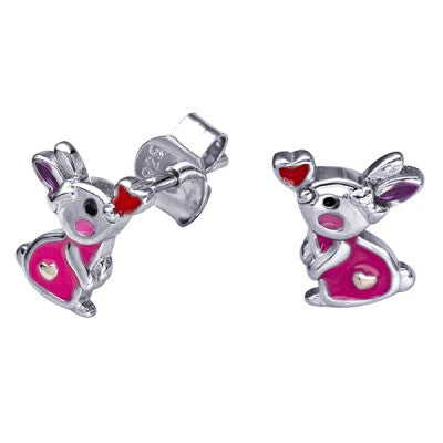 Sterling Silver Rabbit Stud Earrings