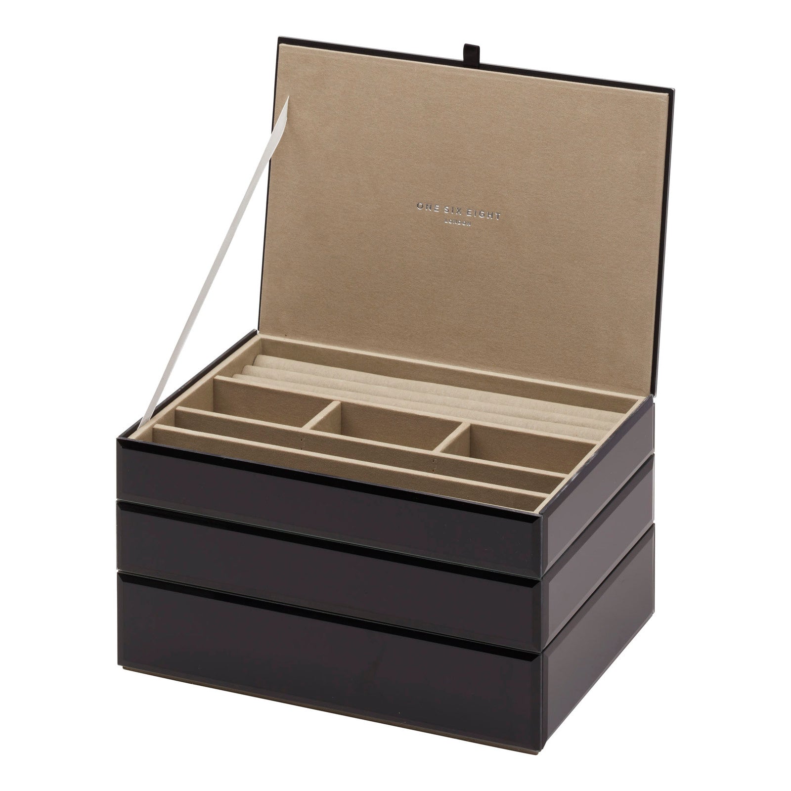 Black Stackable Jewellery Box Set