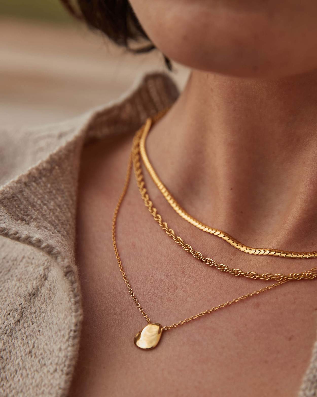Kirstin Ash Horizon Chain Necklace- 18k gold plated