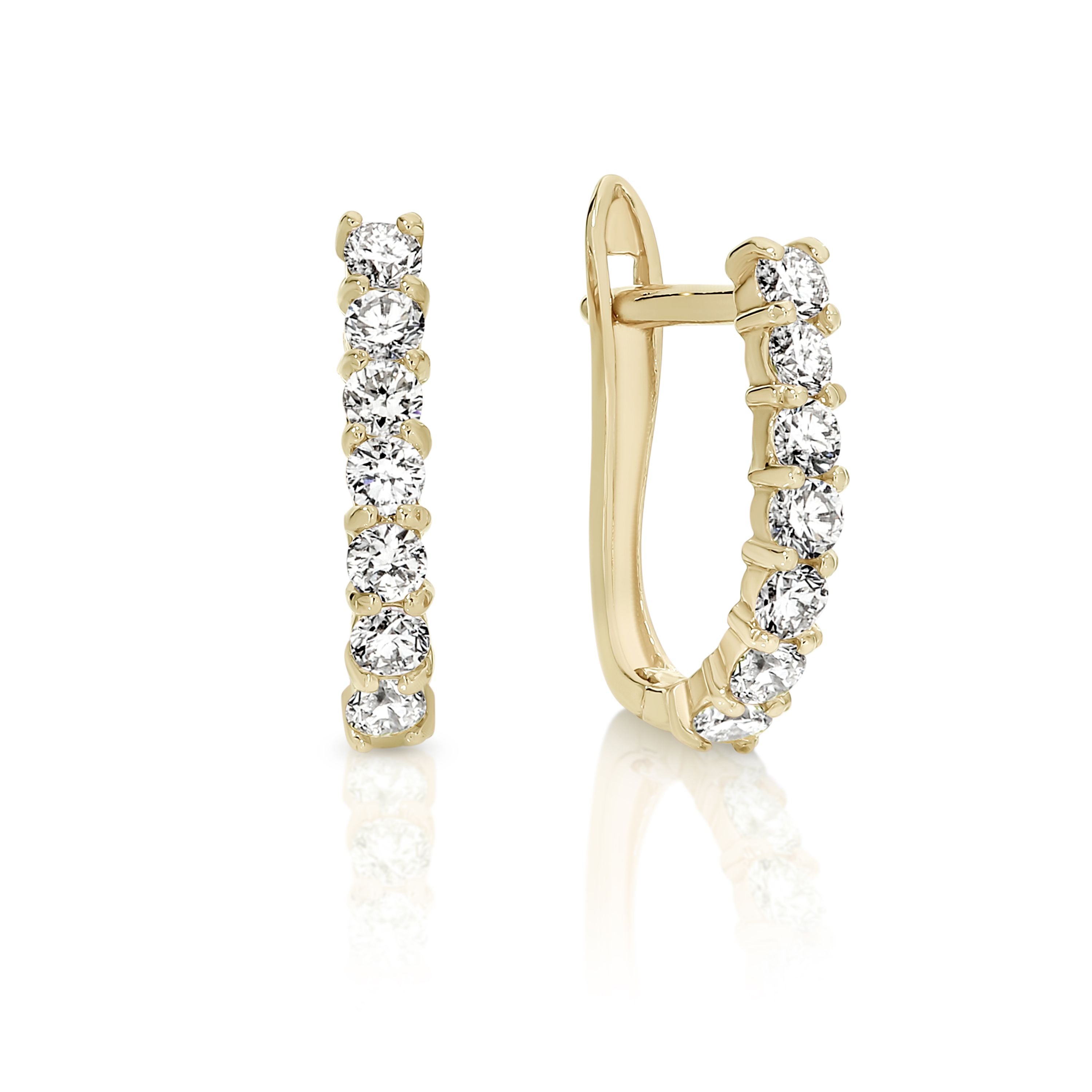 9ct Yellow Gold Cubic Zirconia Oval Huggies