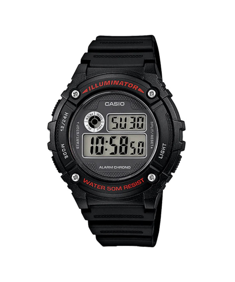 Casio Digital Runners Black and Red Watch