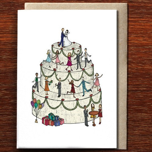 The Nonsense Maker Wedding Cake- Bride & Groom - Greeting Card