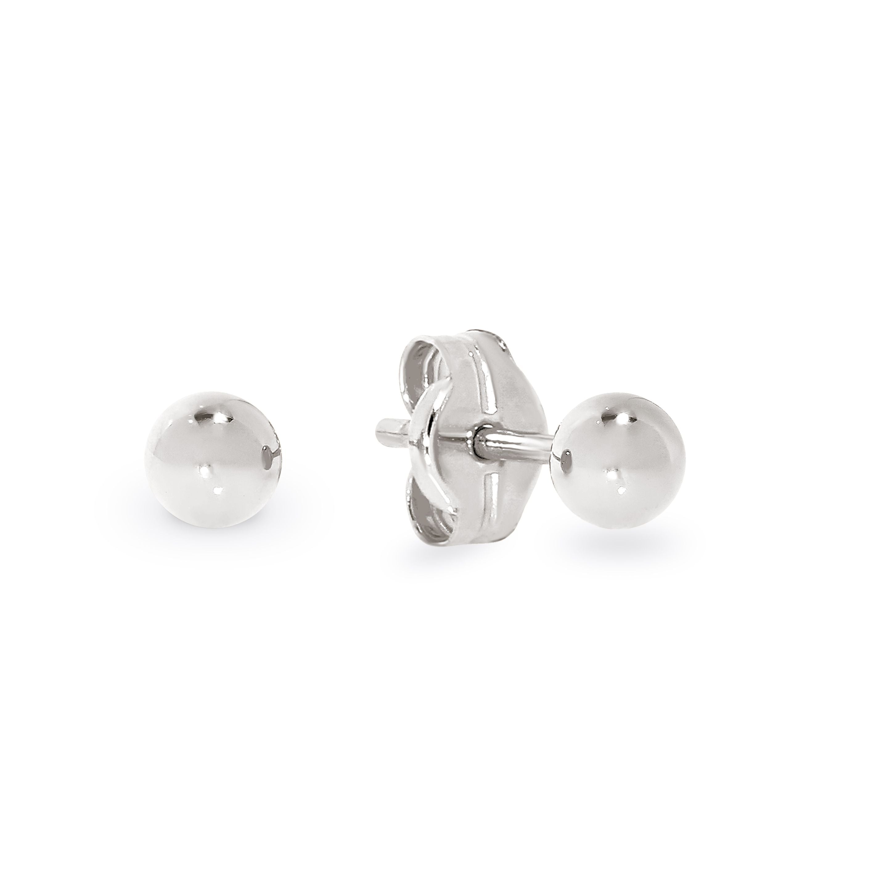 Sterling Silver Polished Ball Studs 3mm-5mm