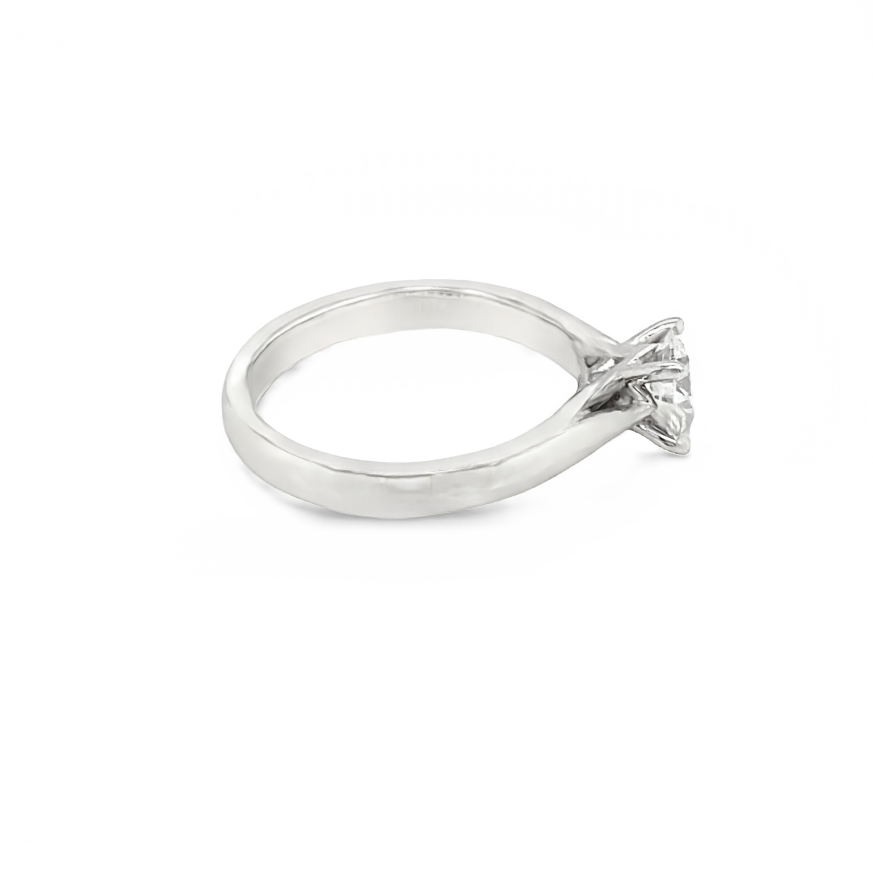 18ct White Gold Round Brilliant Cut Four Claw Solitaire Ring