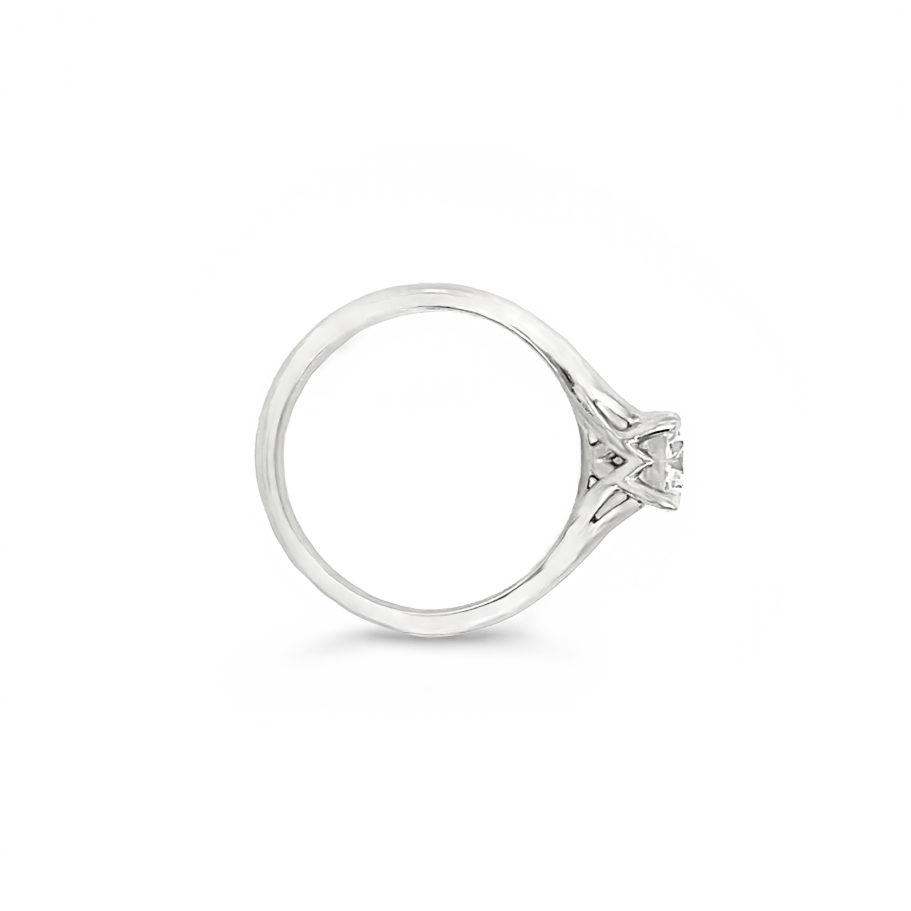 18ct White Gold Round Brilliant Cut Four Claw Solitaire Ring