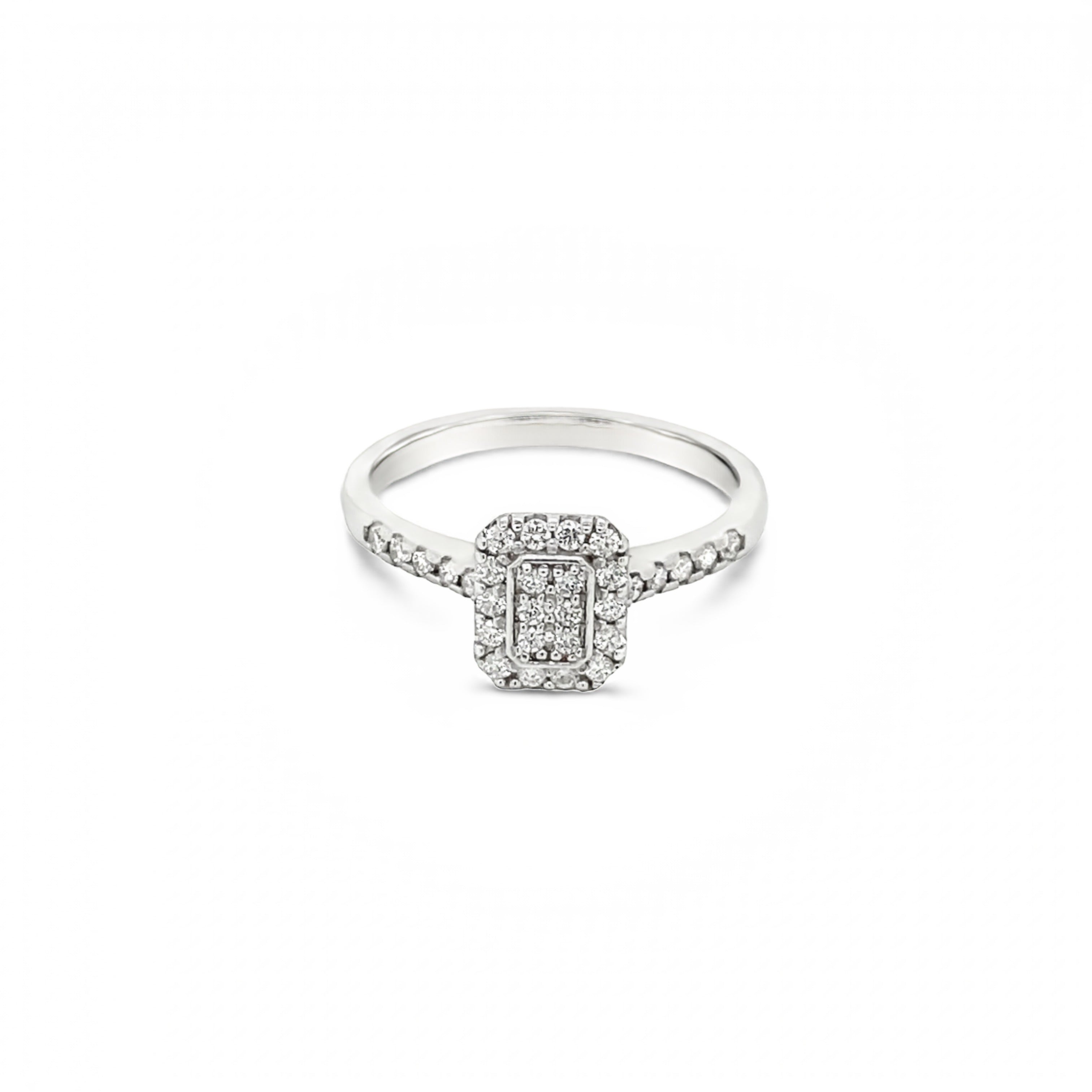 Square cluster online diamond ring