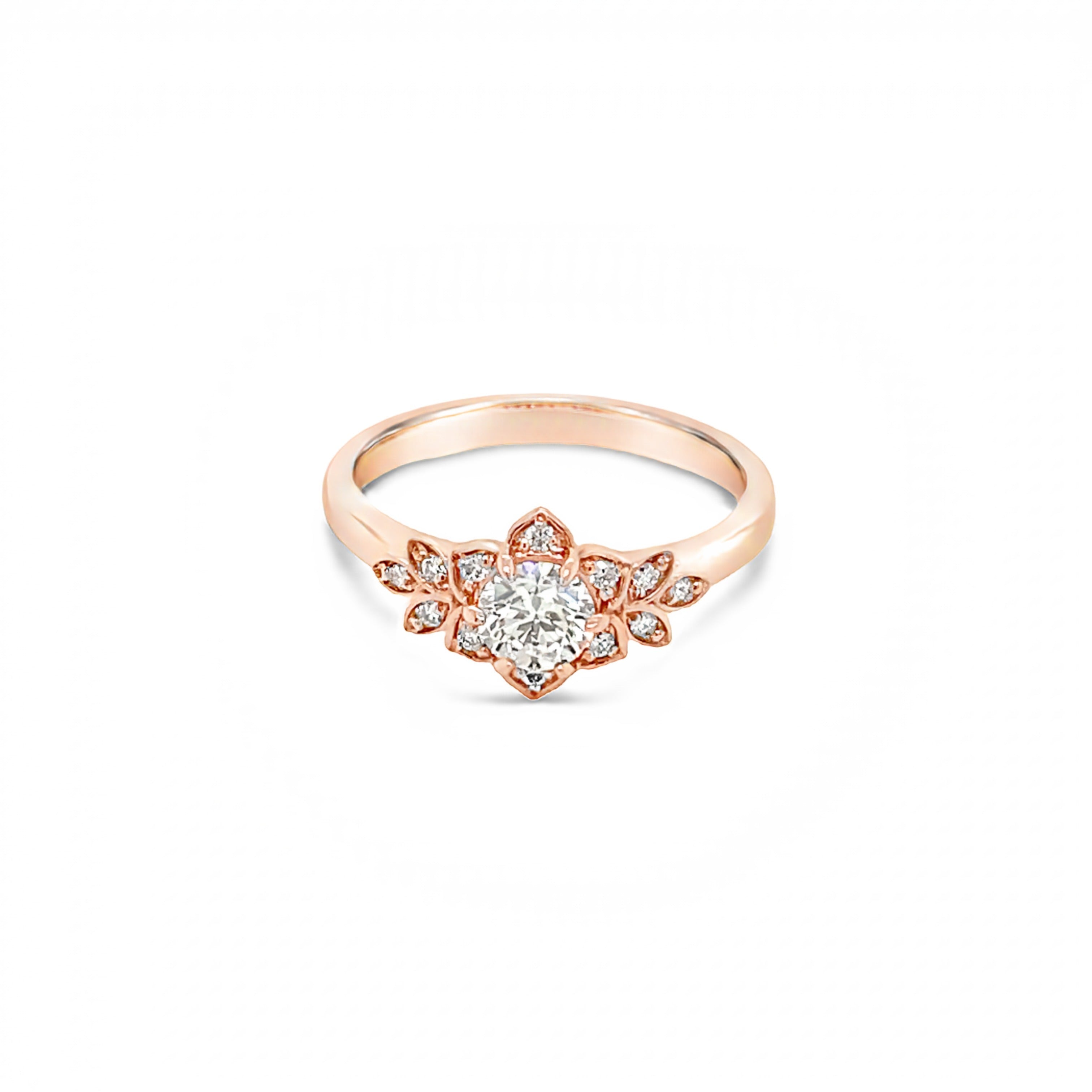 Rose gold flower on sale engagement ring