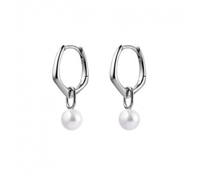 Sterling Silver Irregular Pearl Drop Earrings
