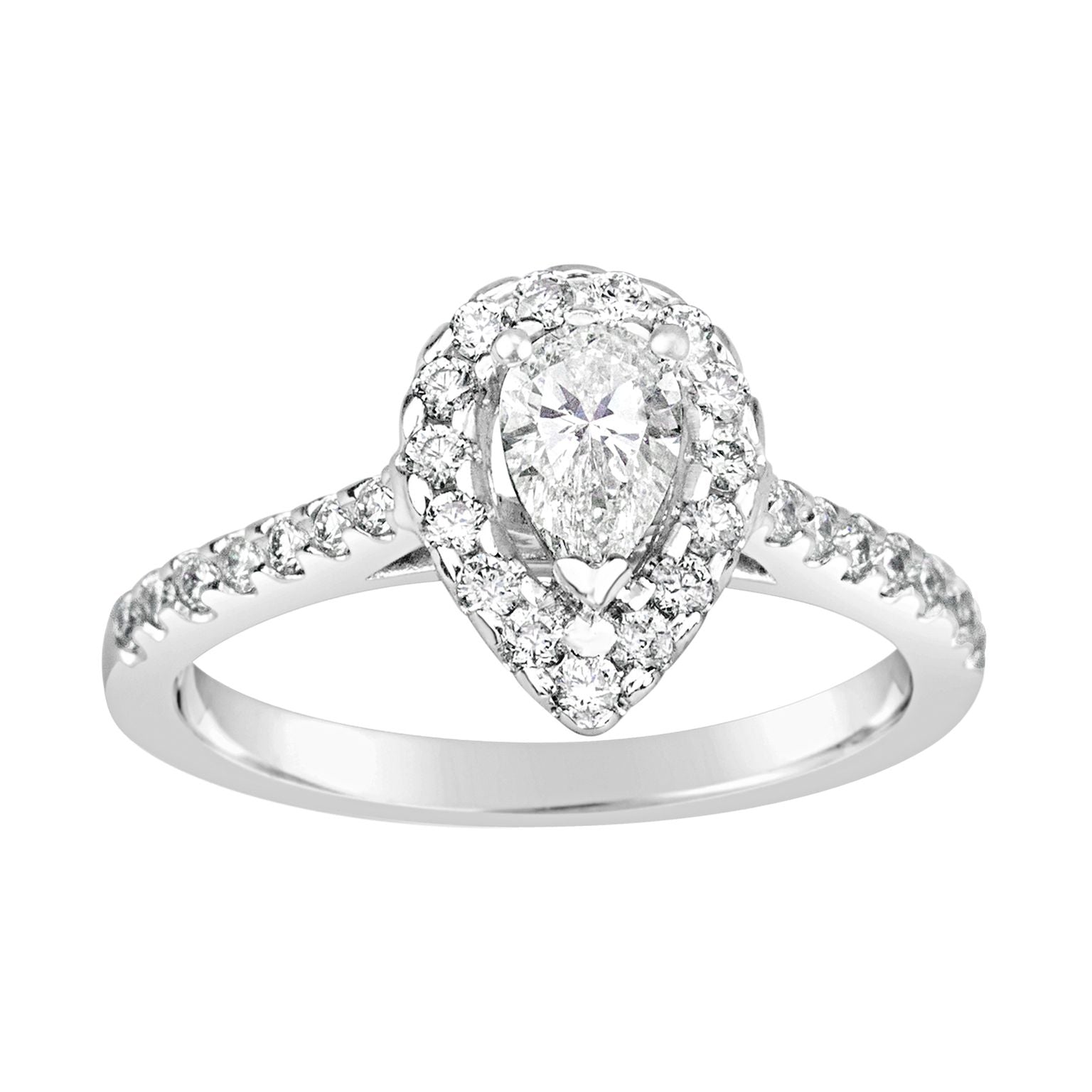 18ct White Gold Pear Cut Diamond Ring