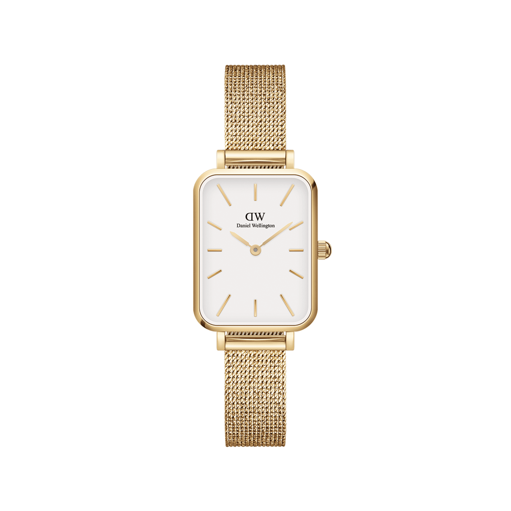 Daniel Wellington Quadro 20X26 Pressed Evergold Gold & White Watch