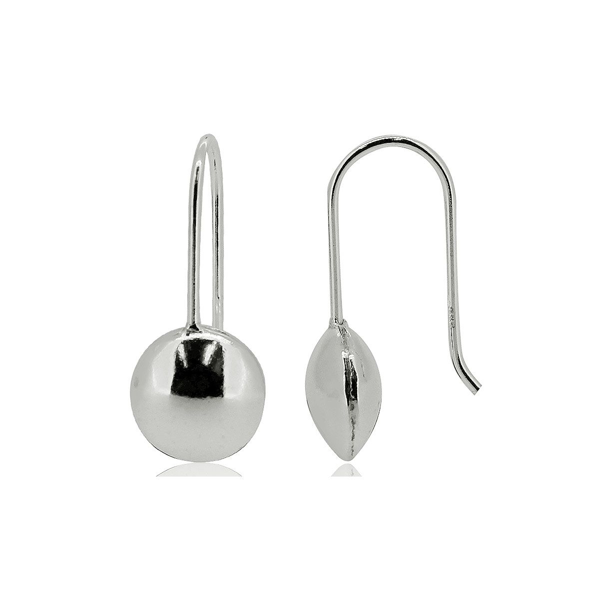 Sterling Silver Smooth Drop Earrings