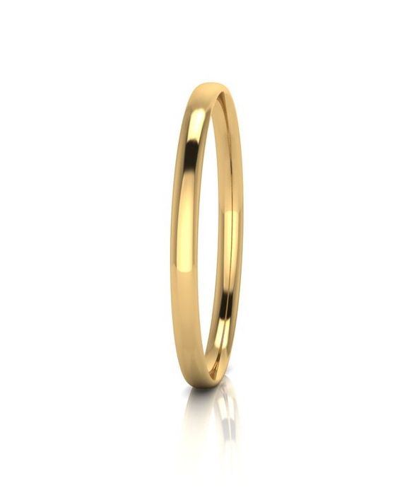 9ct Yellow Gold Silver Filled Round 6mm Bangle