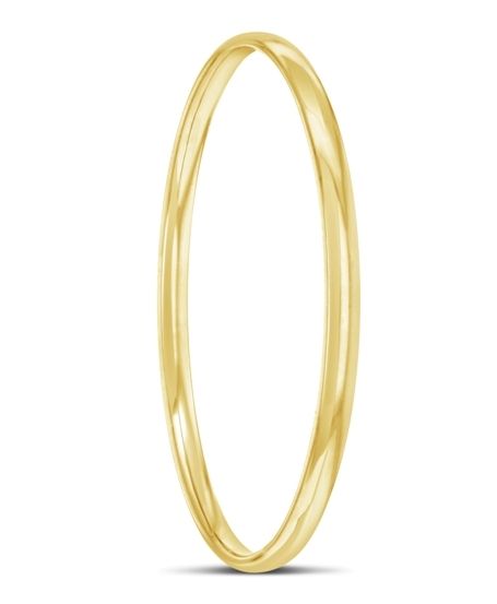9ct Yellow Gold Silver Filled Half Round 4.5mm Bangle