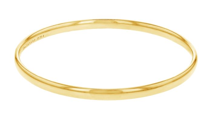 9ct Yellow Gold Silver Filled Half Round 4.5mm Bangle