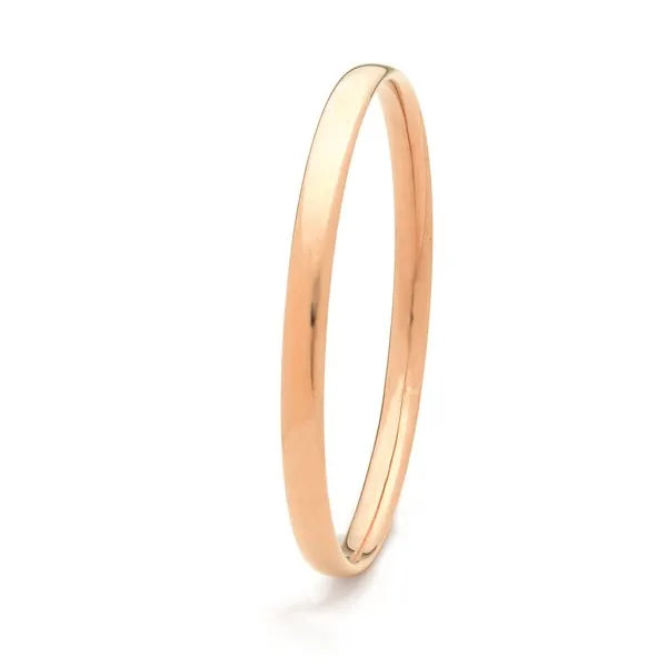 9ct Rose Gold Silver filled Half Round 6mm Bangle