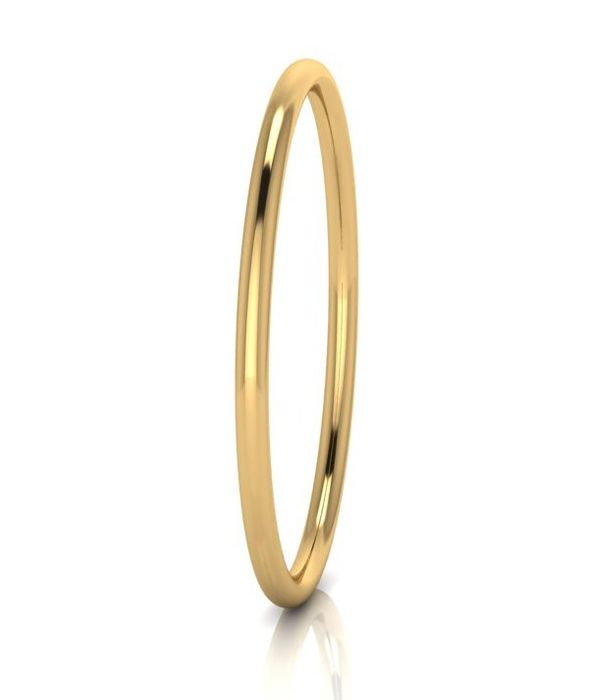 9ct Yellow Gold Silver Filled Gold Bangle- 4mm Wide