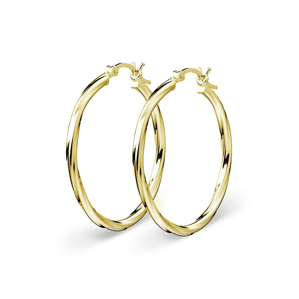 Gold Twist 20mm Hoop Earrings