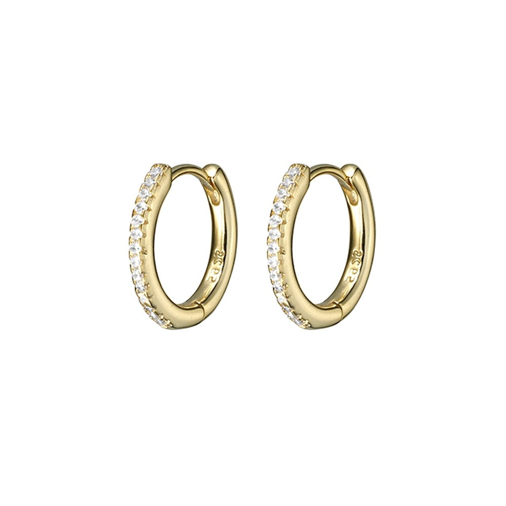 Gold Cubic Zirconia Huggie Earrings