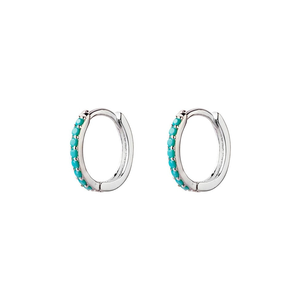 Sterling Silver Micro Turquoise Detailed Earrings