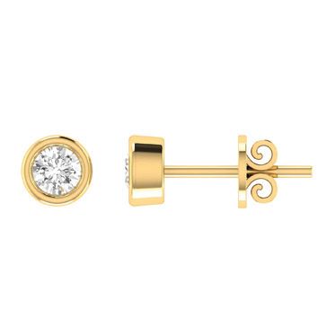 9ct Yellow Gold Bezel Set Diamond Studs