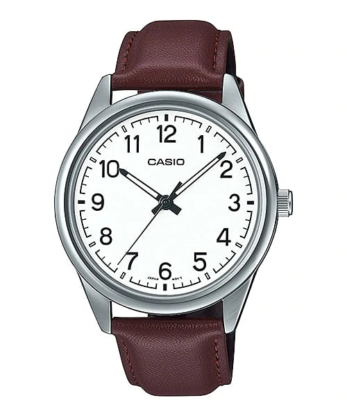 Casio MTPV001L-1B Brown Leather Watch