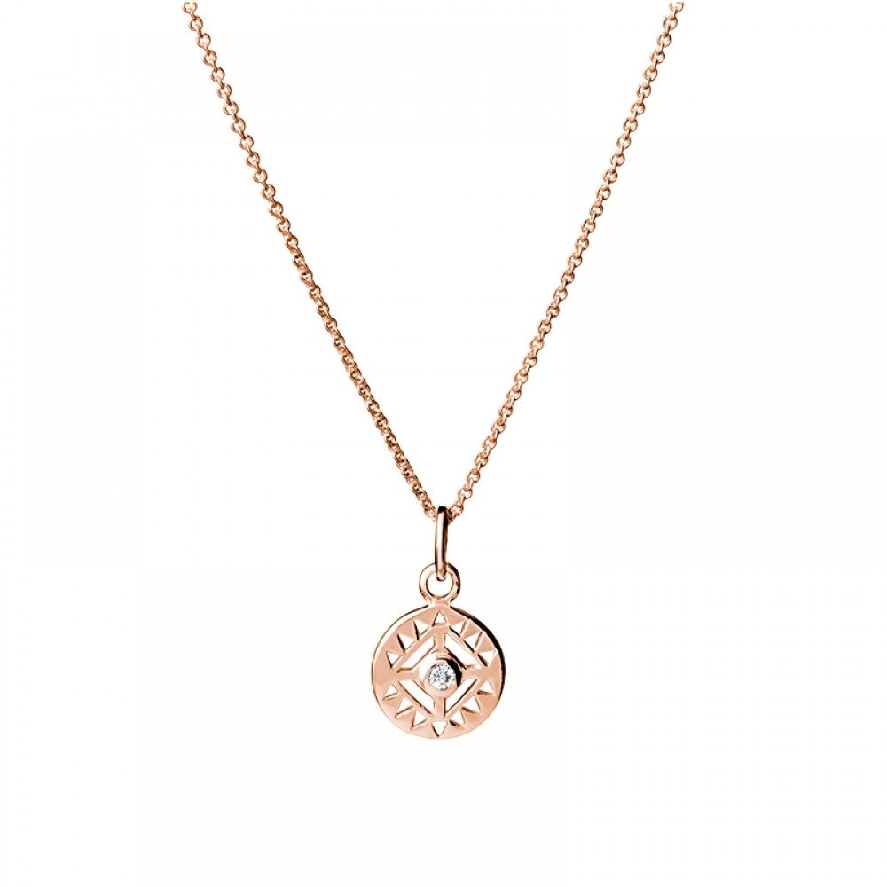 Rose Gold Plated Cut Out Pendant Necklace