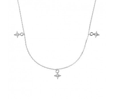 Gold Plated Three Star Charm Necklace