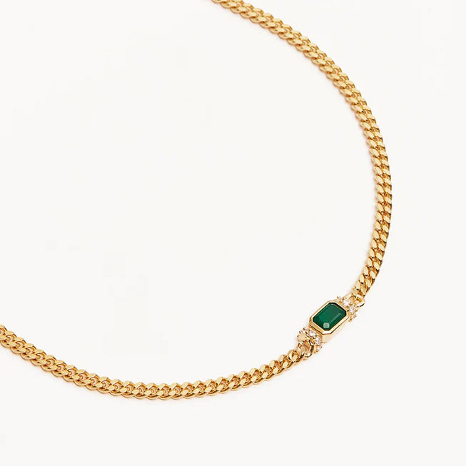 By Charlotte Strength Within Green Onyx Curb Choker