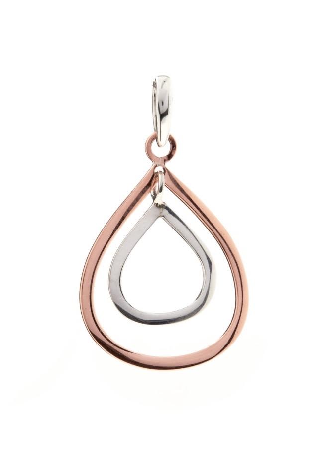 Silver And Copper Double Drop Pendant