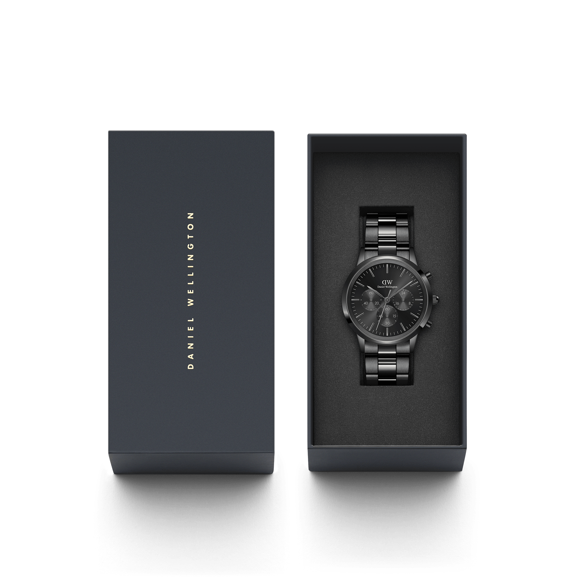Daniel Wellington Iconic Chronograph 42 Link Black Sunray Watch