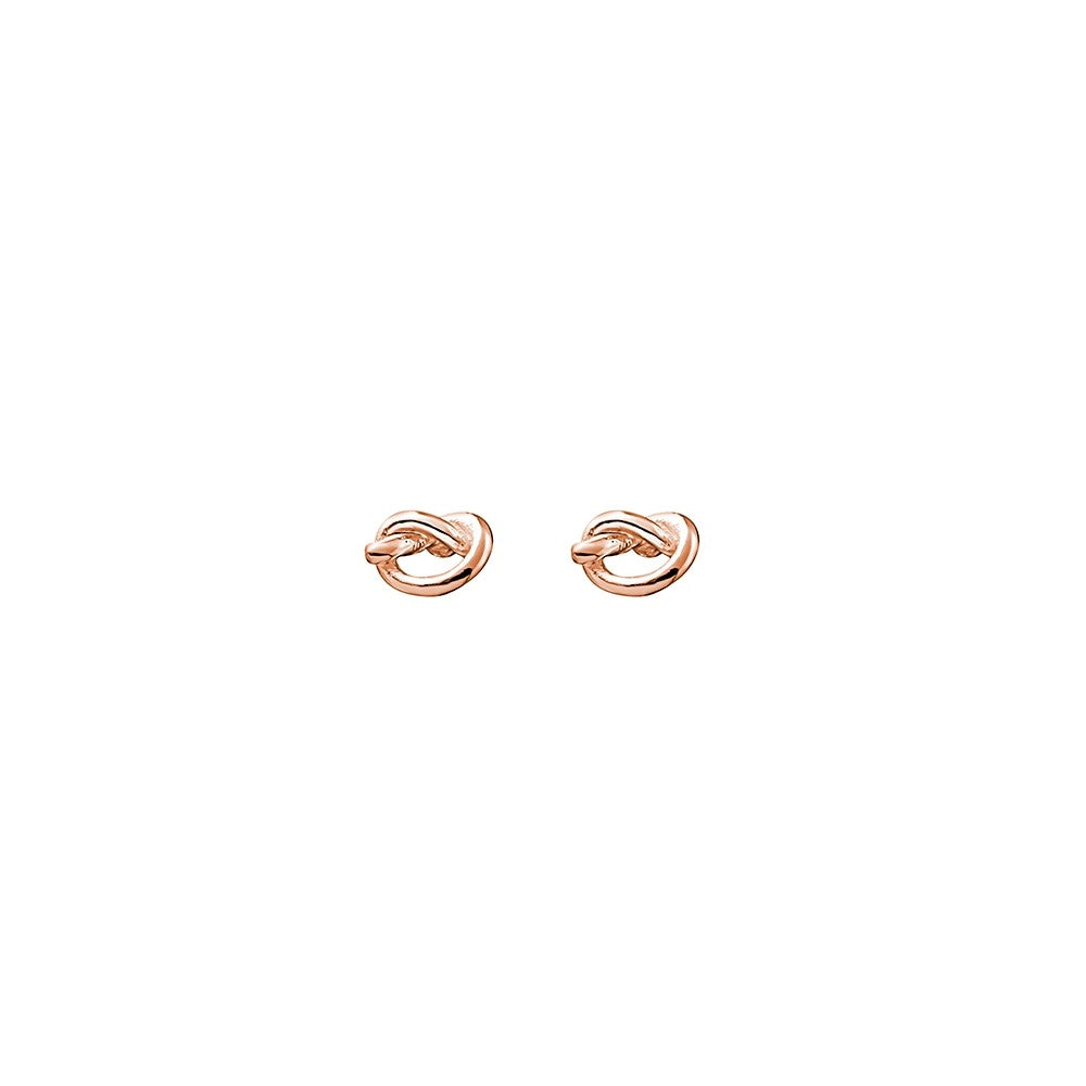 Rose Gold Mini Knot Stud Earrings