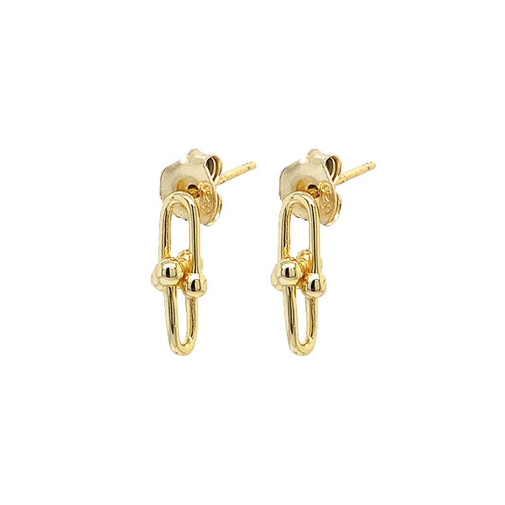 Gold Plated Double Link Mini Studs