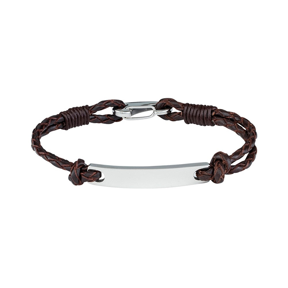Men's Leather ID Bracelet