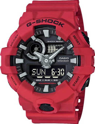 G-Shock Duo Chrono Black Face and Red Resin Watch